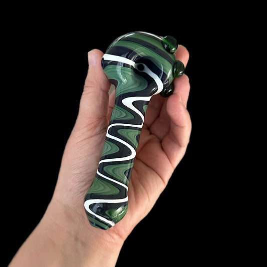 Compact Swirl Glass Hand Pipe – 4-Inch Colorful Spoon Design