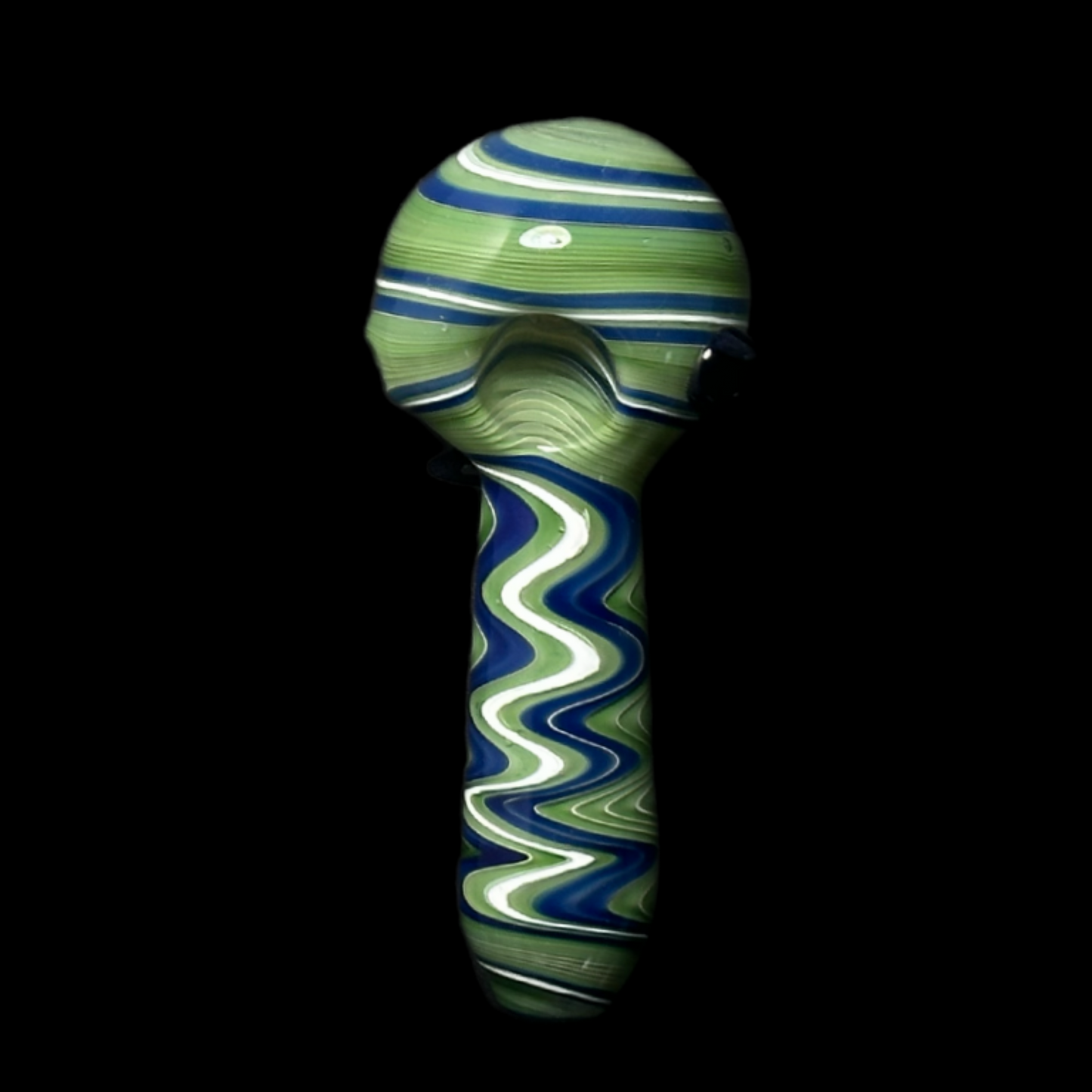 4" Swirl Pattern Glass Spoon Pipe – Thick Compact Hand Pipe