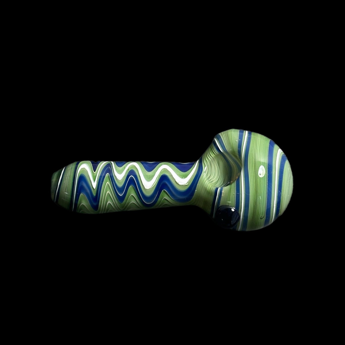 4" Swirl Pattern Glass Spoon Pipe – Thick Compact Hand Pipe