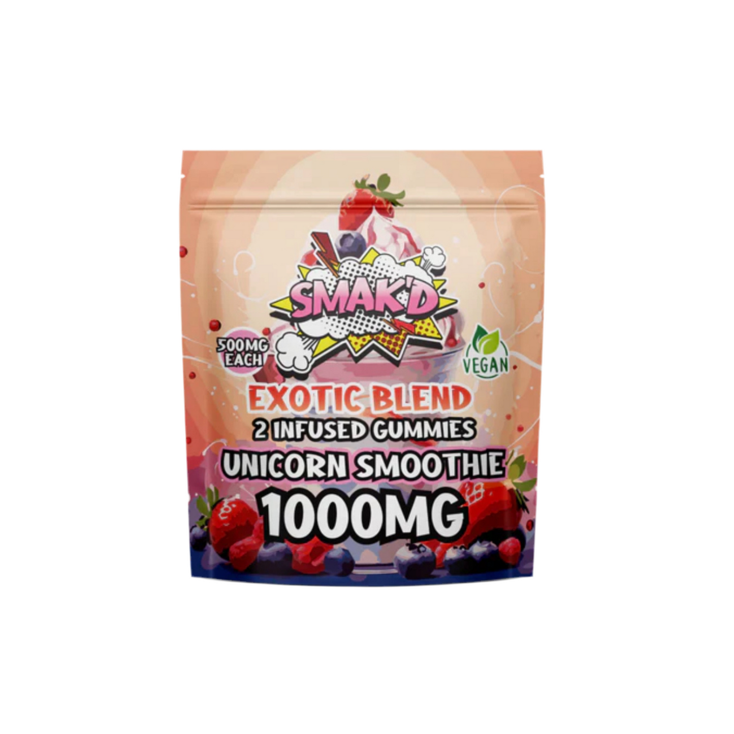 Smak'd Exotic Blend THC Infused Gummies I 1,000mg | 2 PC