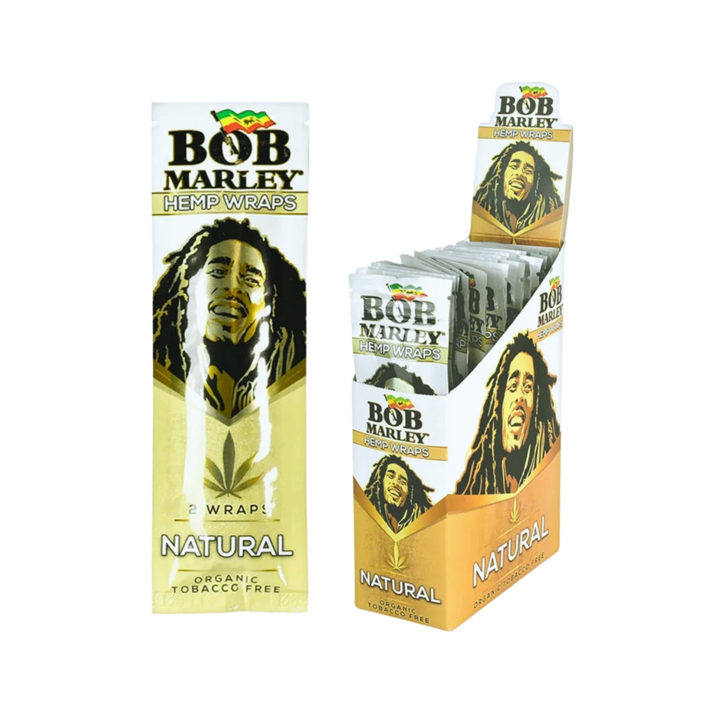 Bob Marley Organic Hemp Wraps Full Box 25ct - Tobacco Free