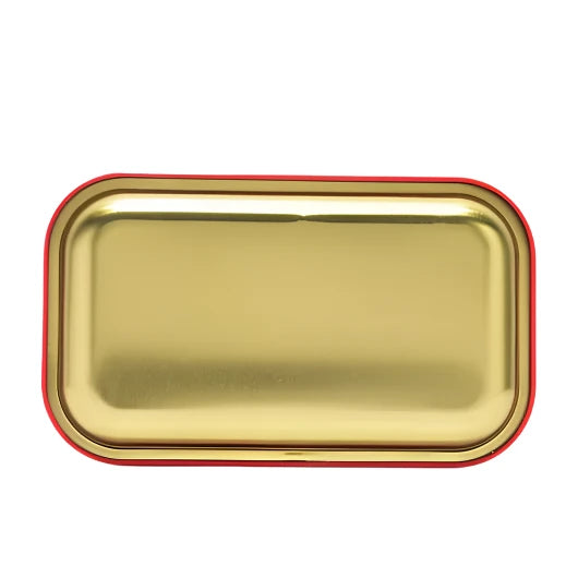 Medium Metal Herb Rolling Tray Red