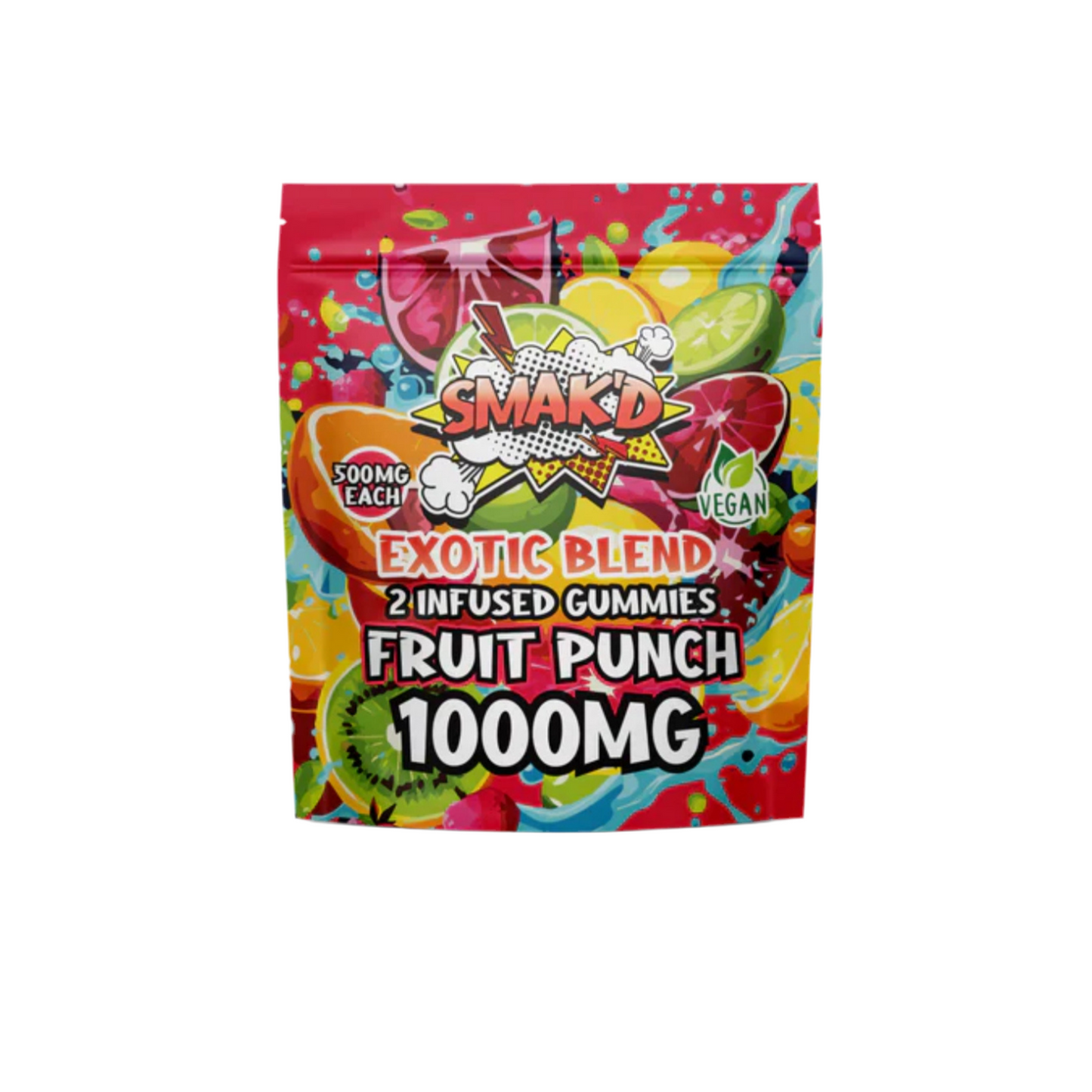 Smak'd Exotic Blend THC Infused Gummies I 1,000mg | 2 PC