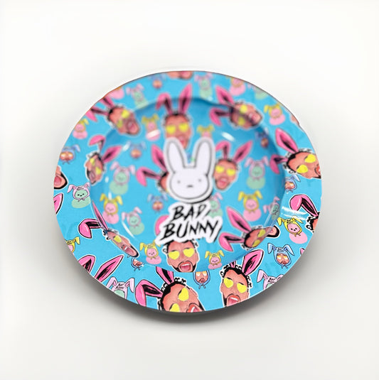 Bad Bunny Round Metal Ashtray 5.5”