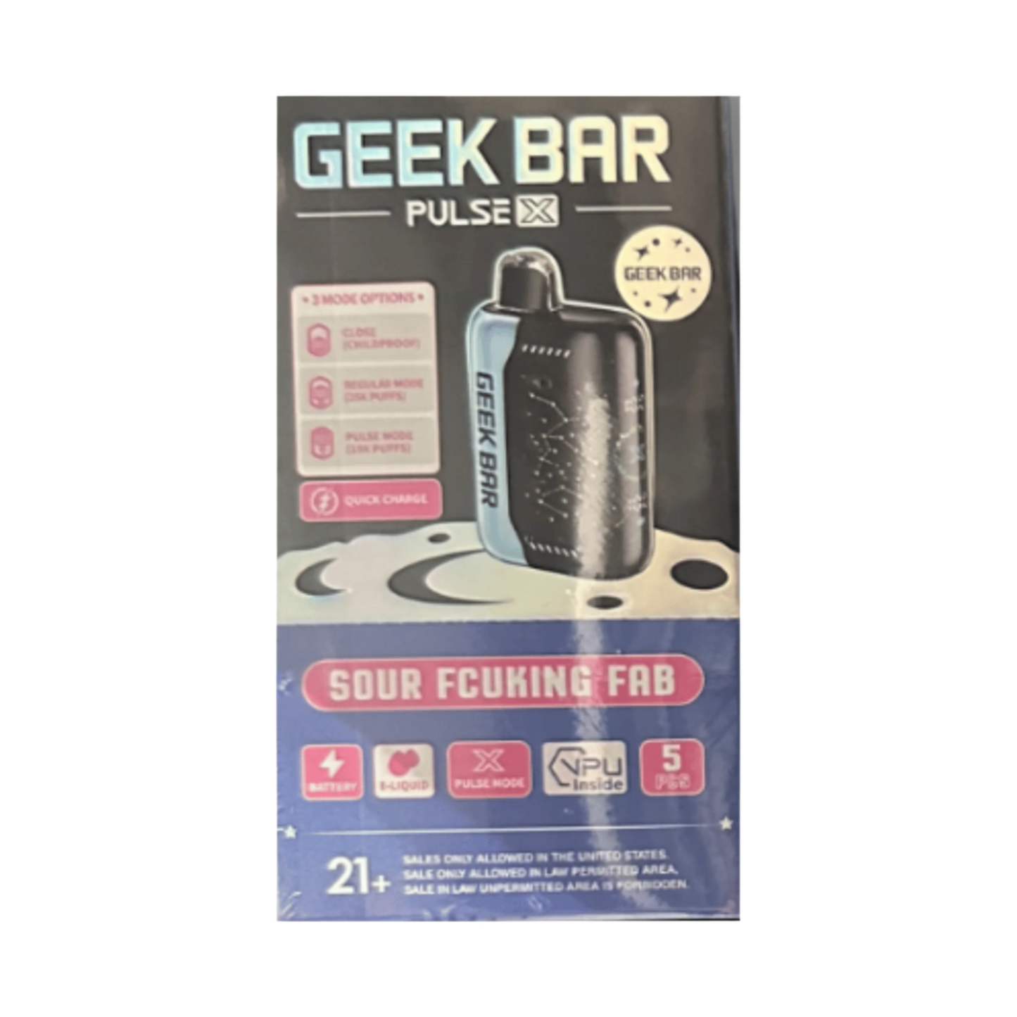 Geek Bar Pulse X Disposable Vape – 25,000 Puffs, 5% Nicotine, Dual Mode, 3D Curved Display