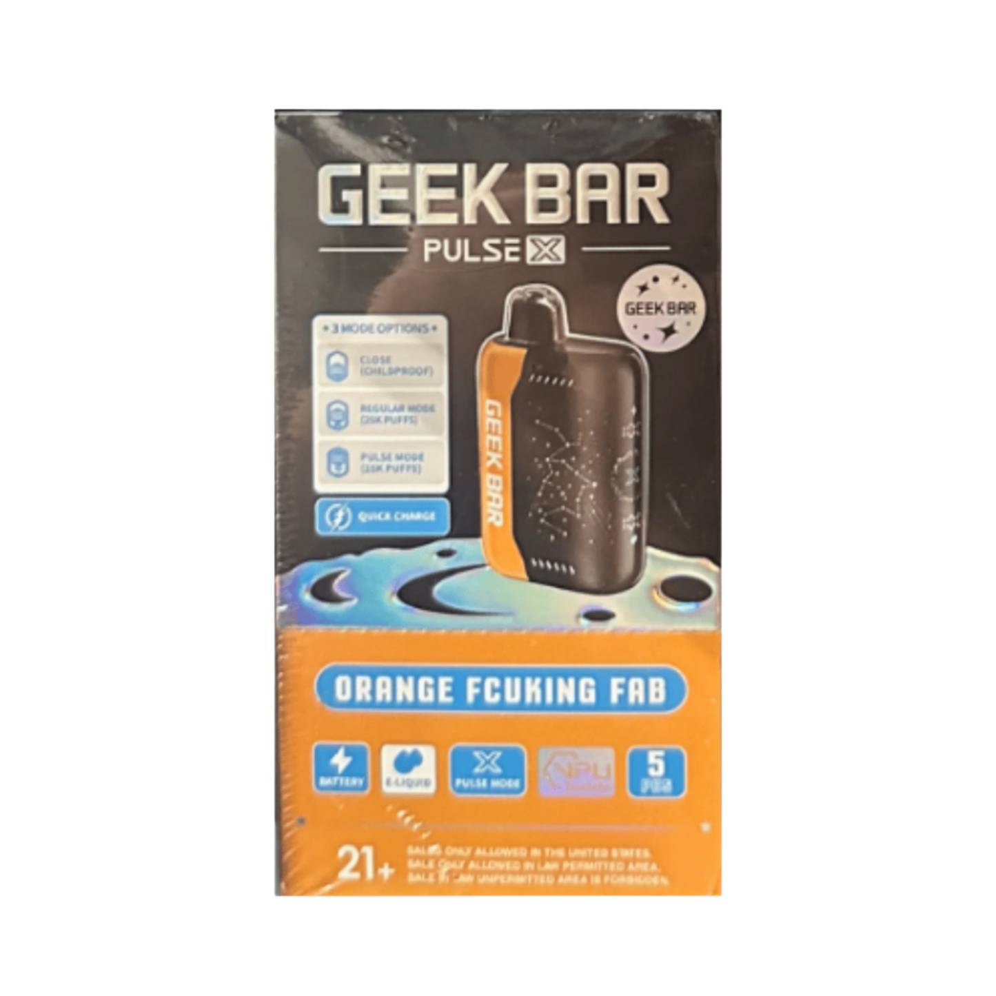Geek Bar Pulse X Disposable Vape – 25,000 Puffs, 5% Nicotine, Dual Mode, 3D Curved Display