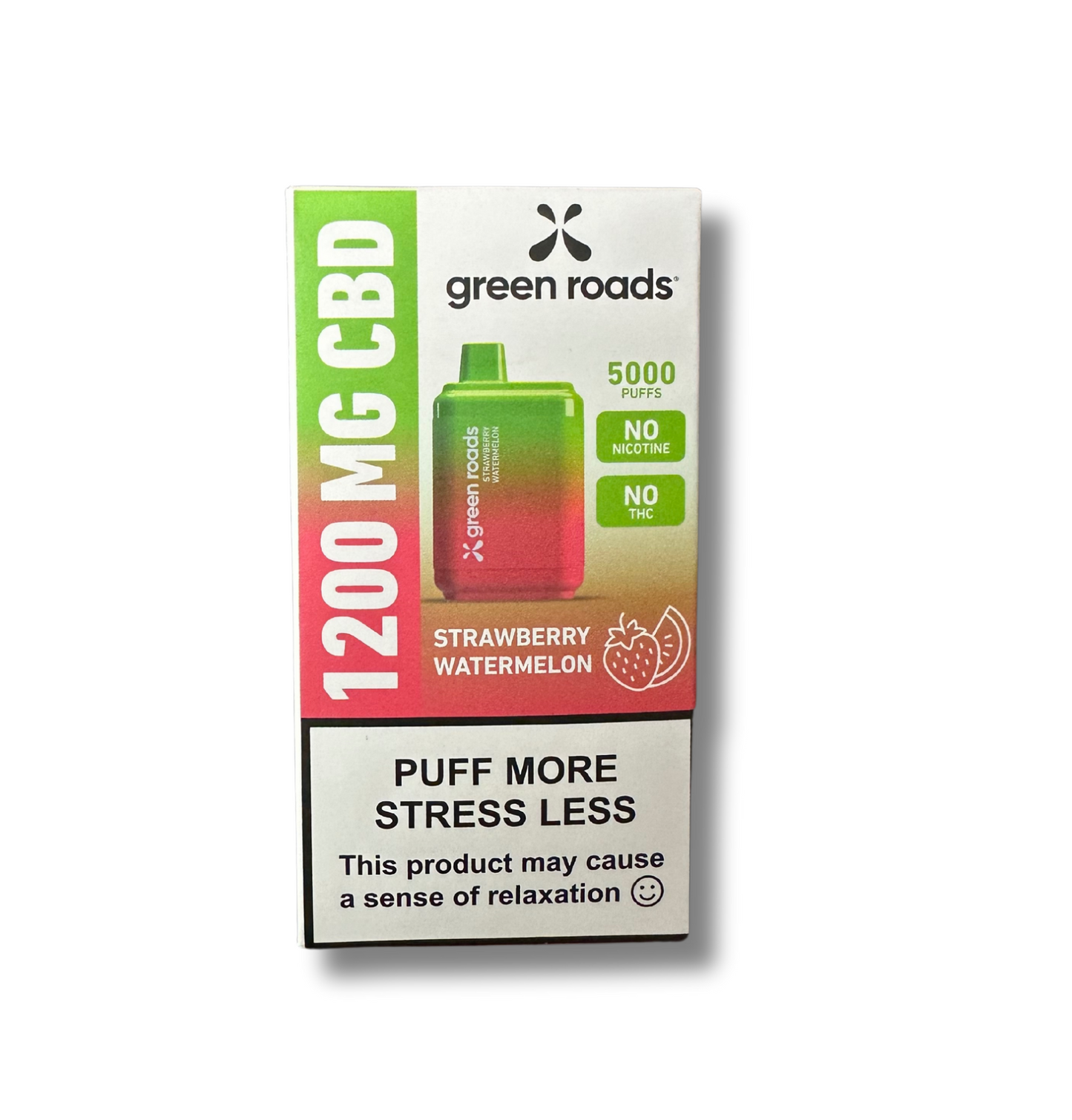 GREEN ROADS CBD Disposable Vape 1200mg - 5000 Puffs - Nicotine Free - THC Free