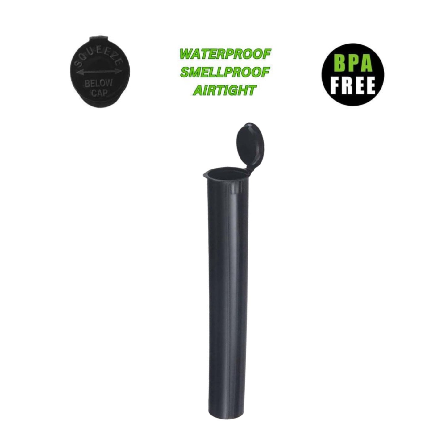 BPA Free Airtight Waterproof Smell Proof Pre-Roll Tube