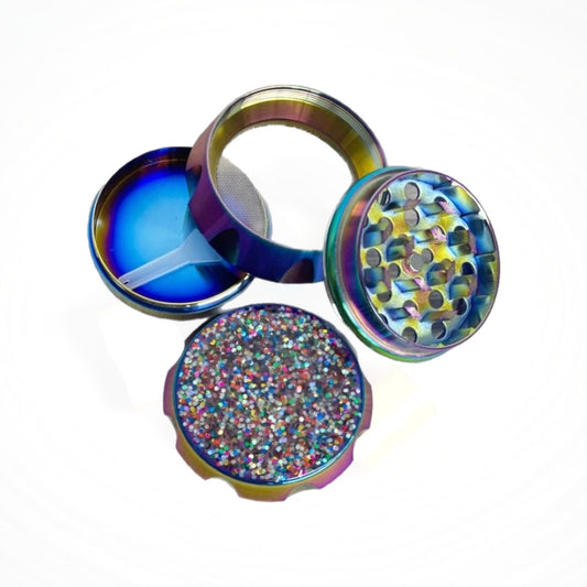 2” Rainbow Glitter Top 4-Layer Spice Grinder / Crusher