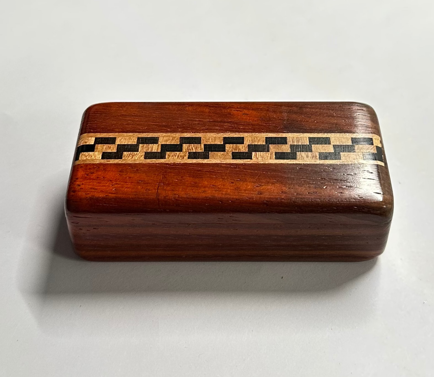 3” Handcrafted Exotic Wood Tobacco-Cigarette Storage Box – Magnetic Lock & Swivel Lid