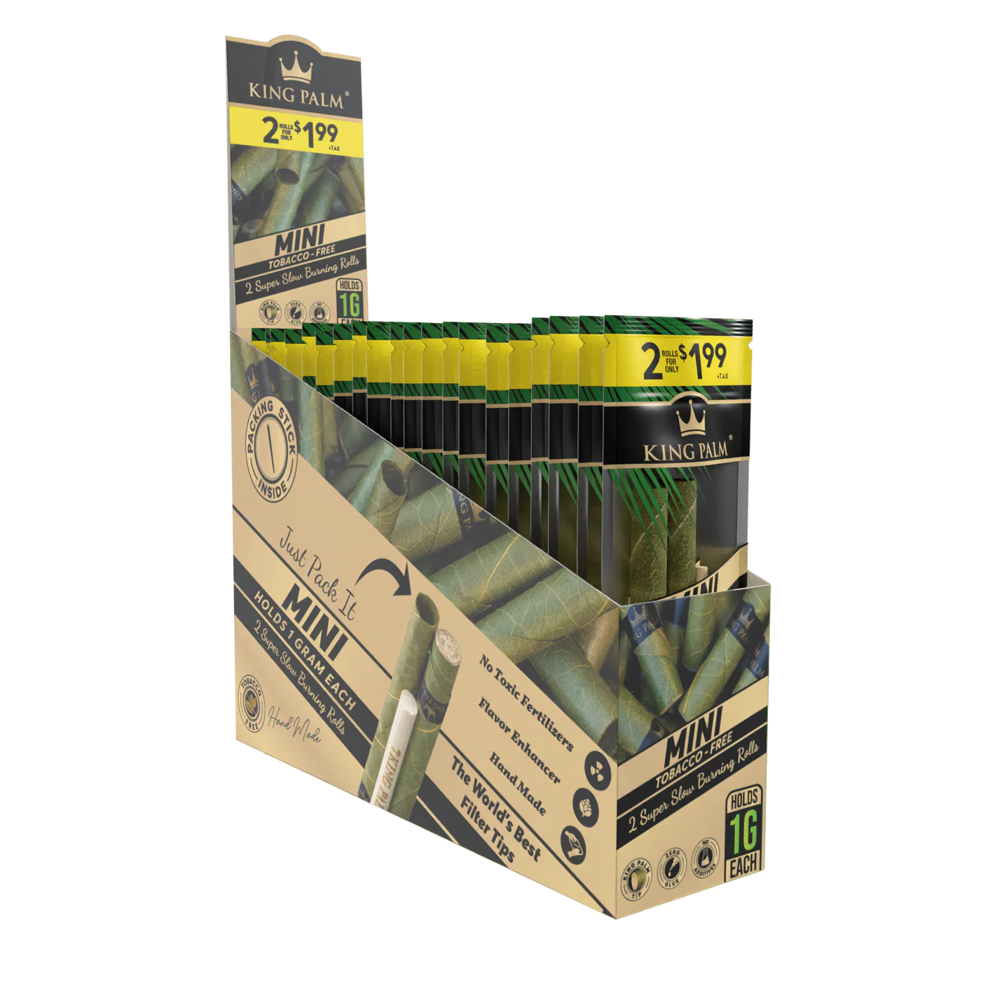 King Plam Mini Rollies - 2 Per Pack - Super Slow burning