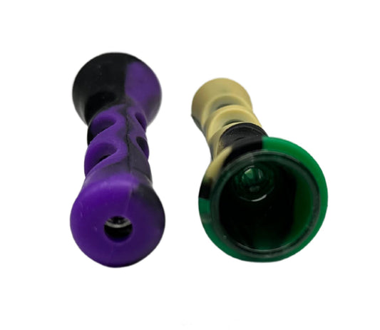 Silicone Chillum Pipe with Glass Insert – Portable One-Hitter | Durable, Heat-Resistant - 3.25”