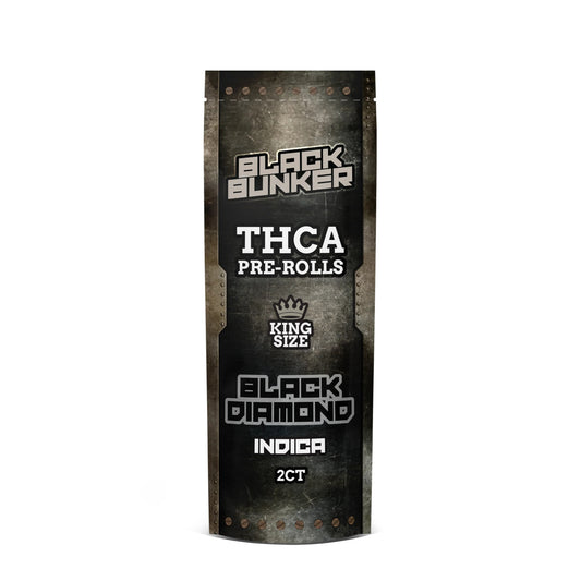 Black Bunker THC King Size Pre-Rolls 2-Pack - Indica - 1.5G Each
