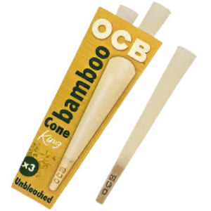 OCB Bamboo Pre-Rolled Cones - King - Unbleached