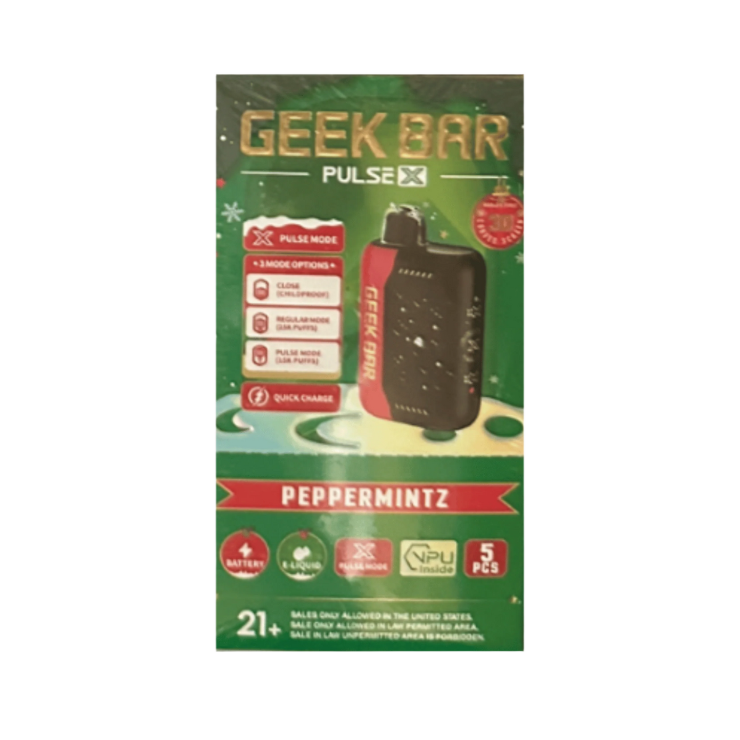 Geek Bar Pulse X Disposable Vape – 25,000 Puffs, 5% Nicotine, Dual Mode, 3D Curved Display
