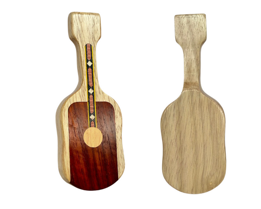 Guitar-Shaped Wooden Dugout with One Hitter Bat