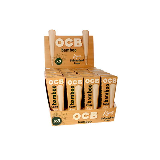 OCB Bamboo Pre-Rolled Cones - King - Unbleached