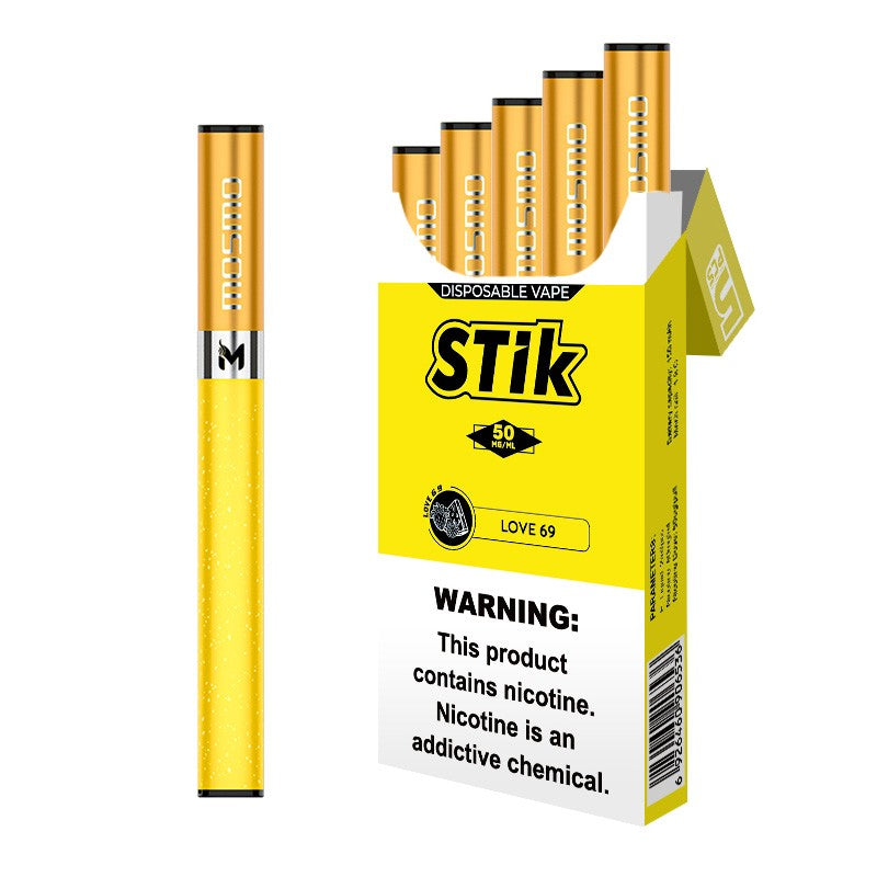 Mosmo STik Disposable Vape – 5-Pack | 300 Puffs, 5% Nicotine (Cigarette-Like MTL Draw)