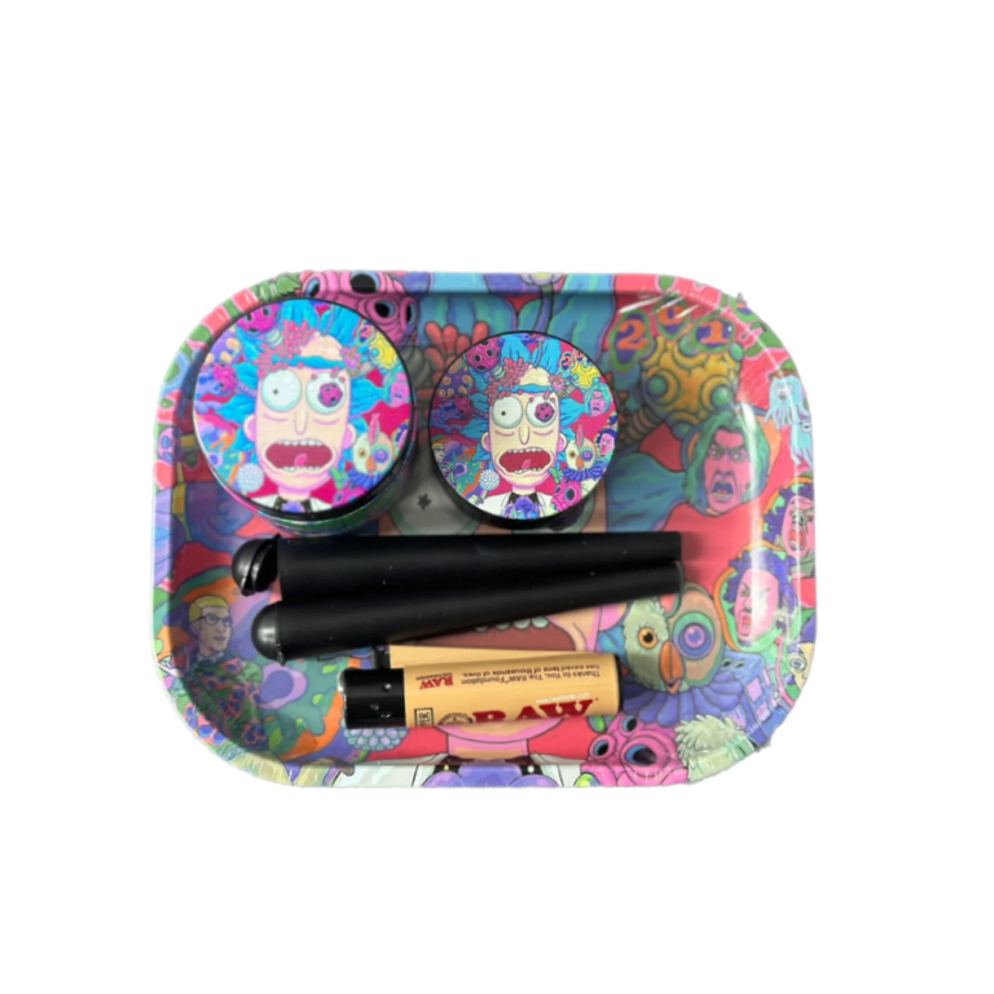 Rick and Morty Psychedelic Small Rolling Tray – 7" x 5.5"