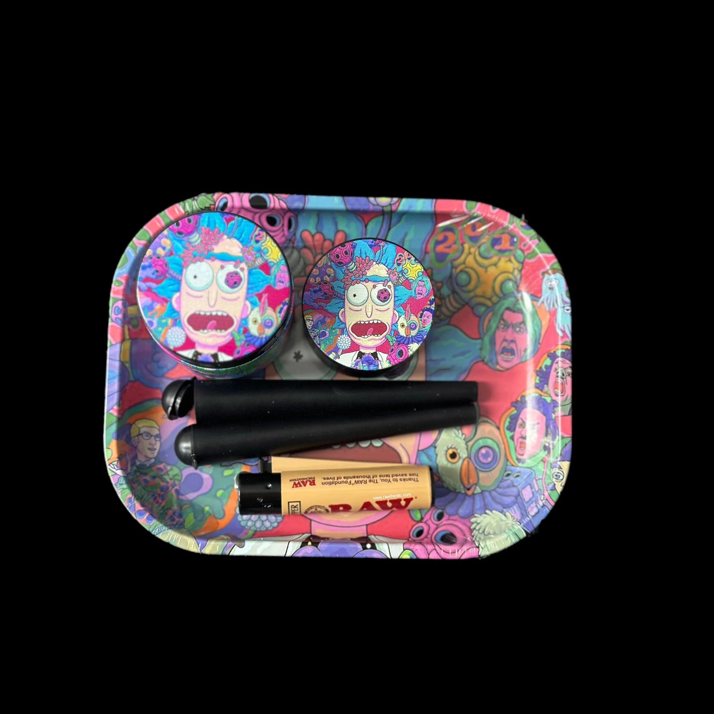 Rick and Morty Psychedelic Small Rolling Tray – 7" x 5.5"