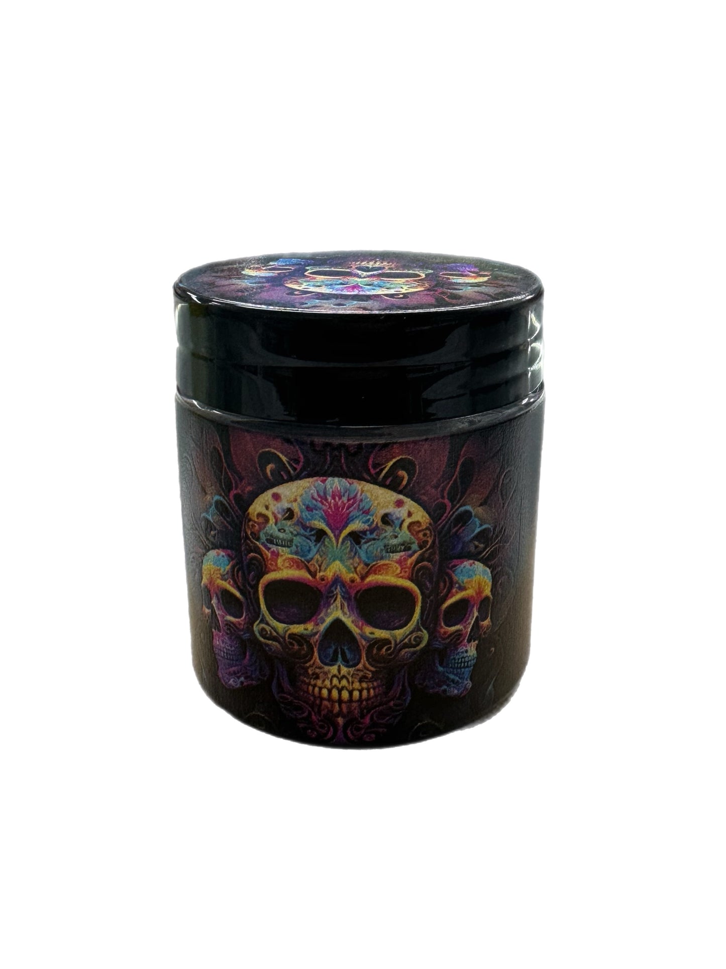 Skull Stash Jar – UV Glass Storage with Bold Psychedelic Design