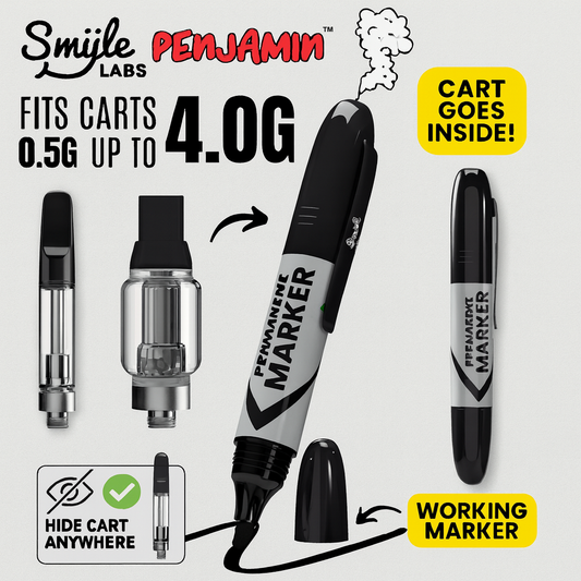 The Penjamin by Smyle Labs – Discreet Permanent Marker Vape Cart Storage (Fits 4g Carts)