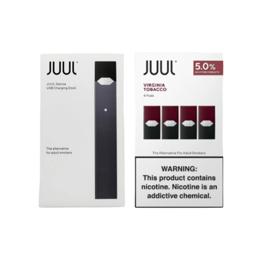 JUUL Device + 1 Pack (4 Pods) Virginia Tobacco | 5% Nicotine