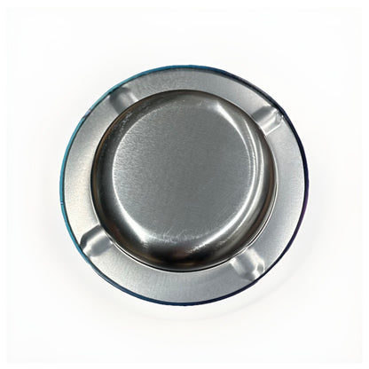 Pink Hair Third Eye Girl Round Metal Ashtray - 5.5”