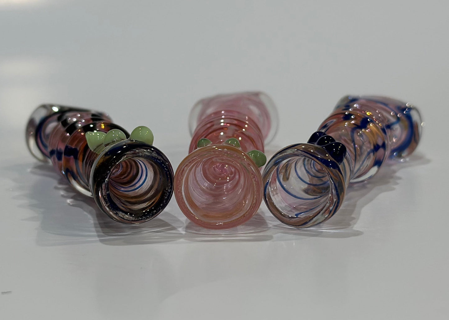 Hand-Blown Glass Chillum One Hitter – 3” Thick Heavy Glass Tobacco Pipe