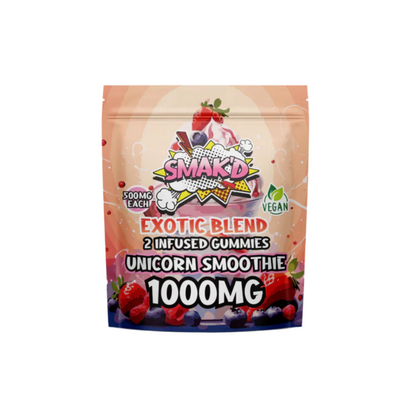 Smak'd Exotic Blend THC Infused Gummies I 1,000mg | 2 PC