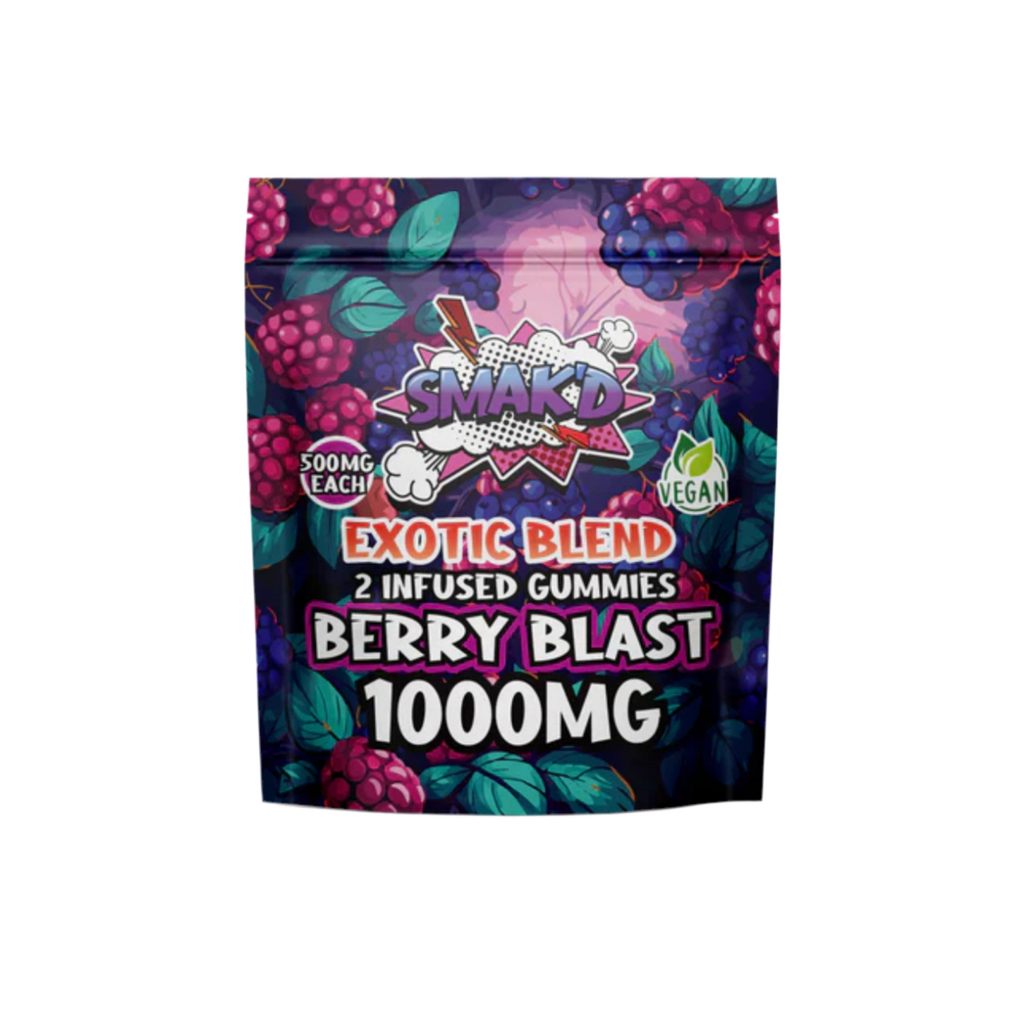 Smak'd Exotic Blend THC Infused Gummies I 1,000mg | 2 PC