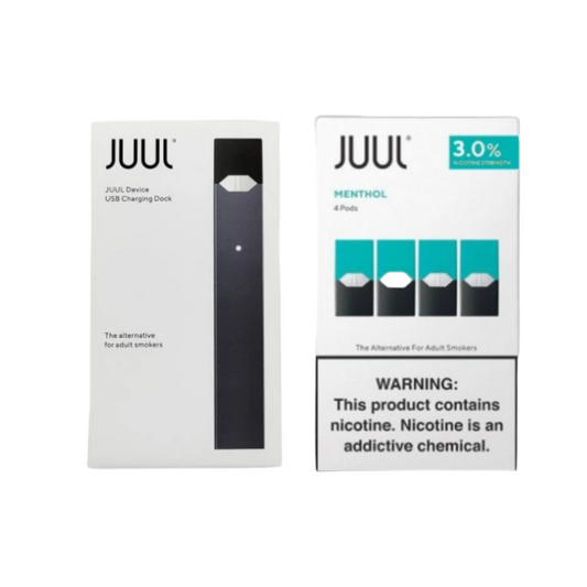 JUUL Device + 1 Pack (4 Pods) Virginia Tobacco | 3% Nicotine