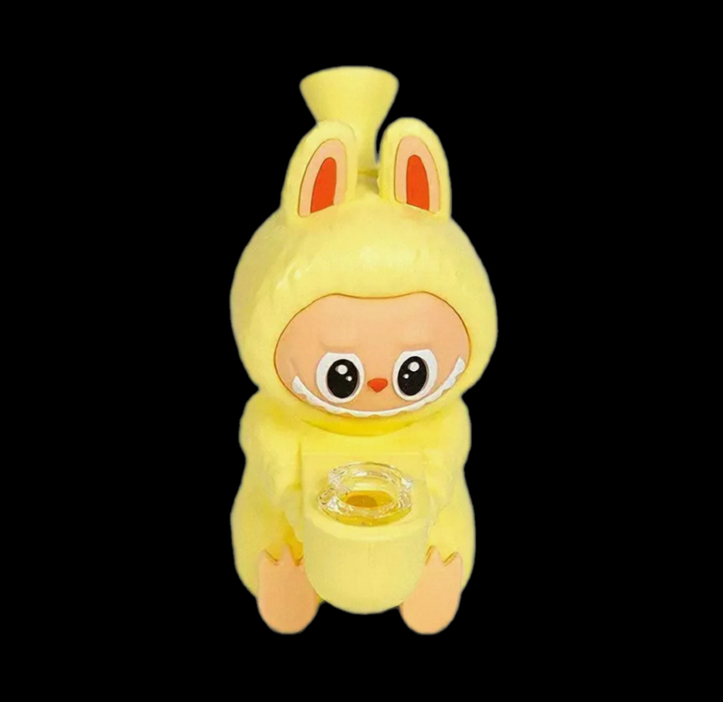 Labubu Bong Pipe – Cute Monster Character Water Pipe | Unique Mini Bong, Silicone + Glass Bowl