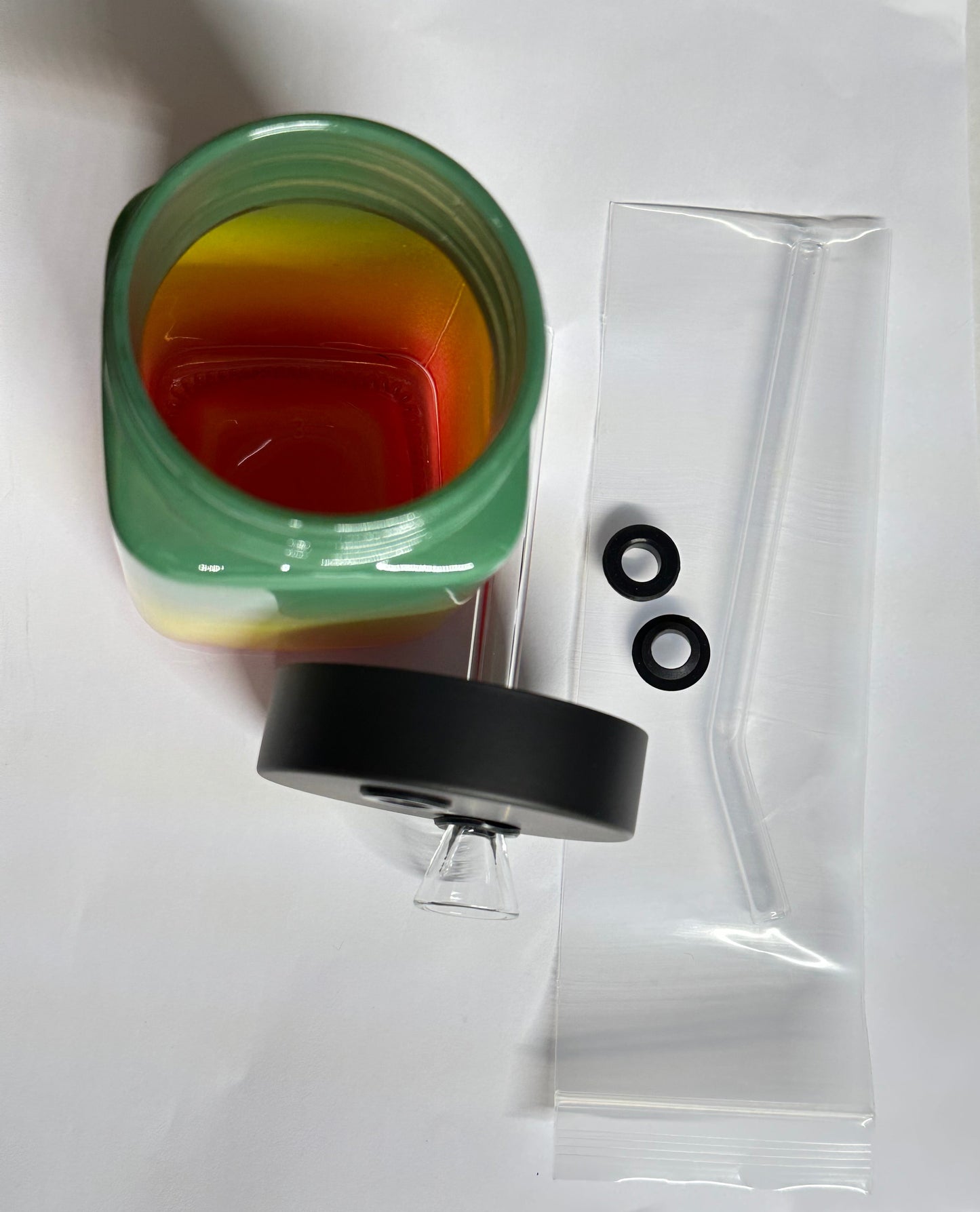 6” Jar Glass Water Pipe – Compact Jar Style Bong with Straw Mouthpiece | Durable Glass