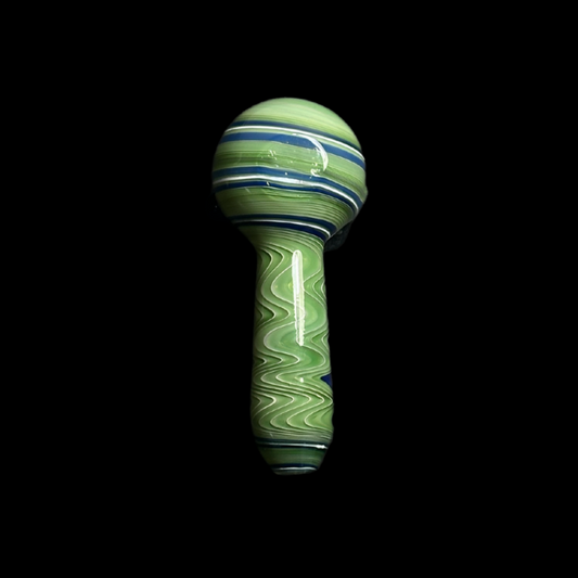 4" Swirl Pattern Glass Spoon Pipe – Thick Compact Hand Pipe
