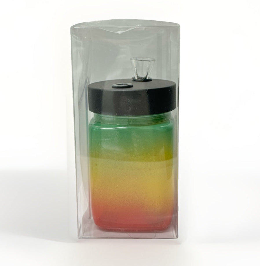 6” Jar Glass Water Pipe – Compact Jar Style Bong with Straw Mouthpiece | Durable Glass