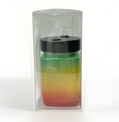 6” Jar Glass Water Pipe – Compact Jar Style Bong with Straw Mouthpiece | Durable Glass