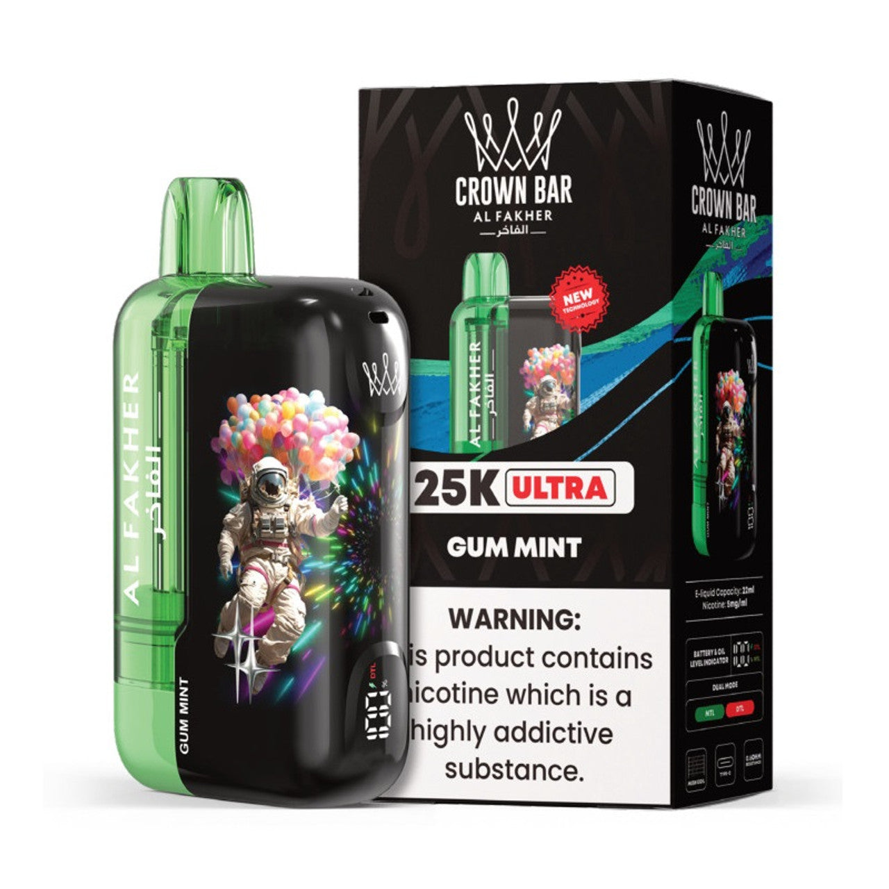 Crown Ultra 25K Disposable by Al Fakher – 25,000 Puffs