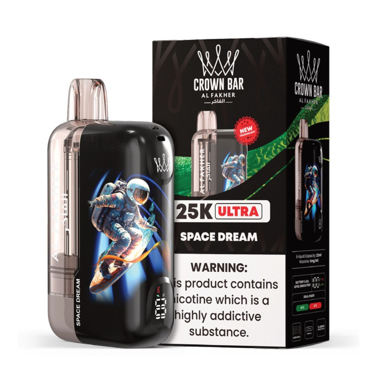 Crown Ultra 25K Disposable by Al Fakher – 25,000 Puffs