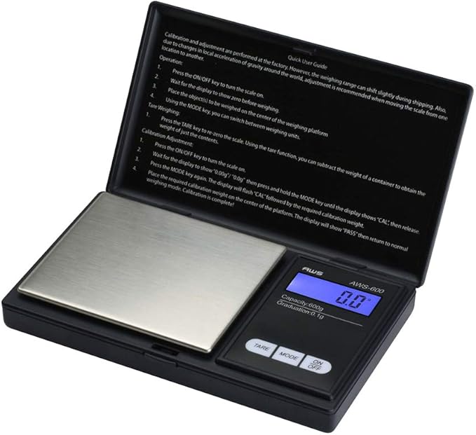 AWS-600 Digital Pocket Scale 600g x 0.1g (Black)