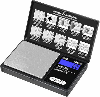 AWS-600 Digital Pocket Scale 600g x 0.1g (Black)