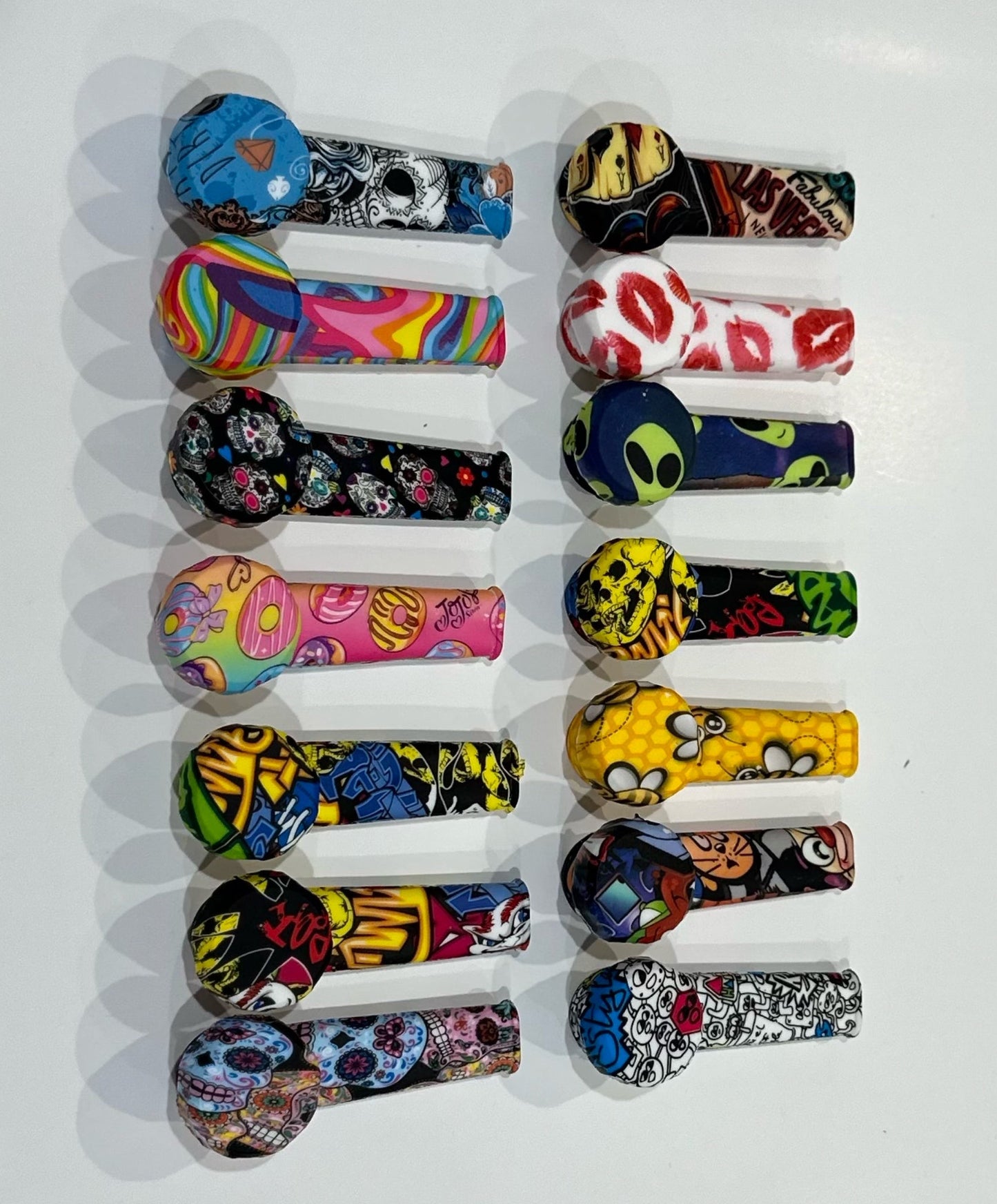 3.4” Silicone Chillum Pipe - 1CT - Left Side Carbhole