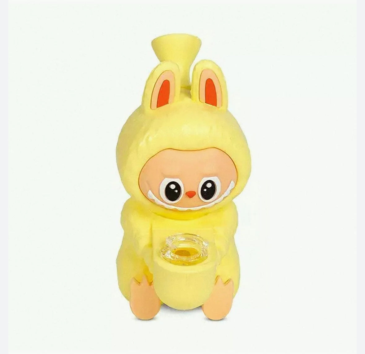 Labubu Bong Pipe – Cute Monster Character Water Pipe | Unique Mini Bong, Silicone + Glass Bowl