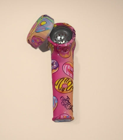 3.4” Silicone Chillum Pipe - 1CT - Left Side Carbhole