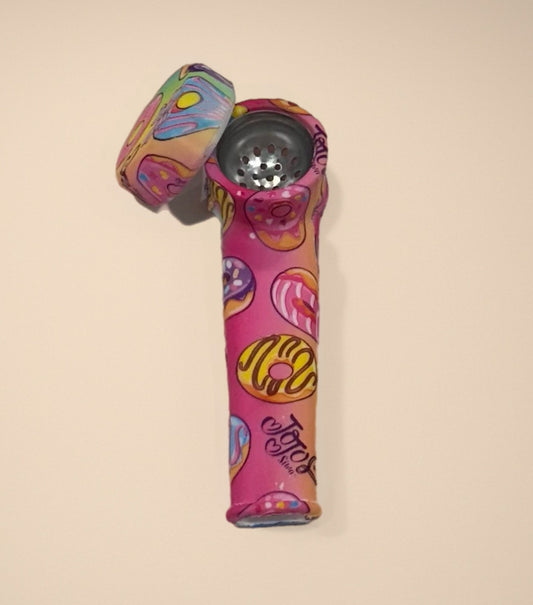 3.4” Silicone Chillum Pipe - 1CT - Left Side Carbhole