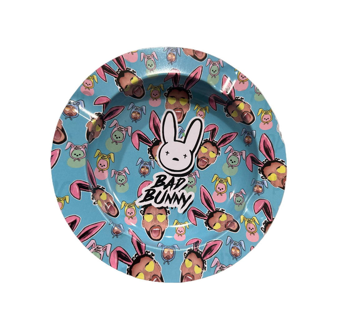 Bad Bunny Round Metal Ashtray 5.5”
