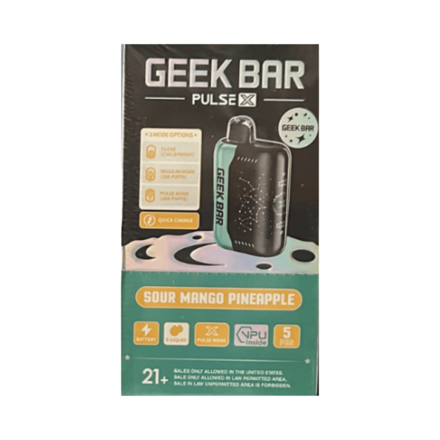 Geek Bar Pulse X Disposable Vape – 25,000 Puffs, 5% Nicotine, Dual Mode, 3D Curved Display