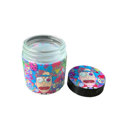 Rick and Morty Psychedelic Small Glass Stash Jar – Airtight Herb Storage