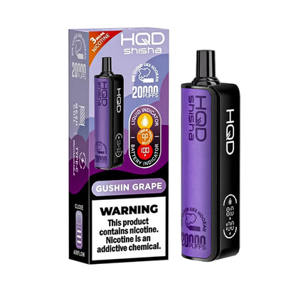 HQD Shisha 20K Disposable Vape 3% – 20,000 Puff Rechargeable DTL Disposable