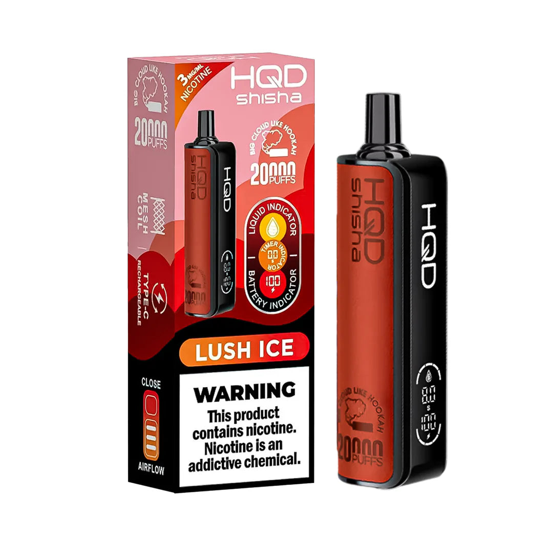 HQD Shisha 20K Disposable Vape 3% – 20,000 Puff Rechargeable DTL Disposable